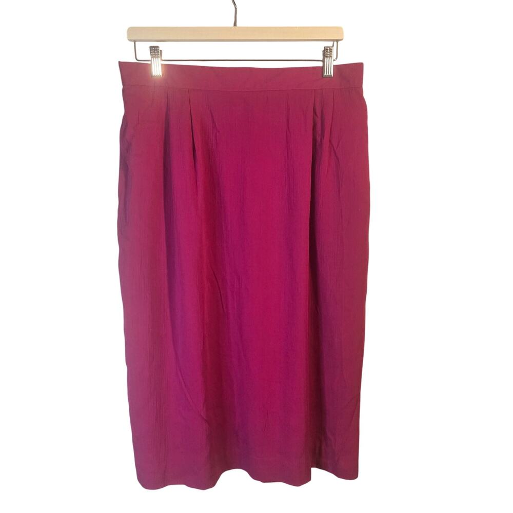 NWT Haberdashery 18 Fuchsia Pink Pleated Midi Skirt [0005]